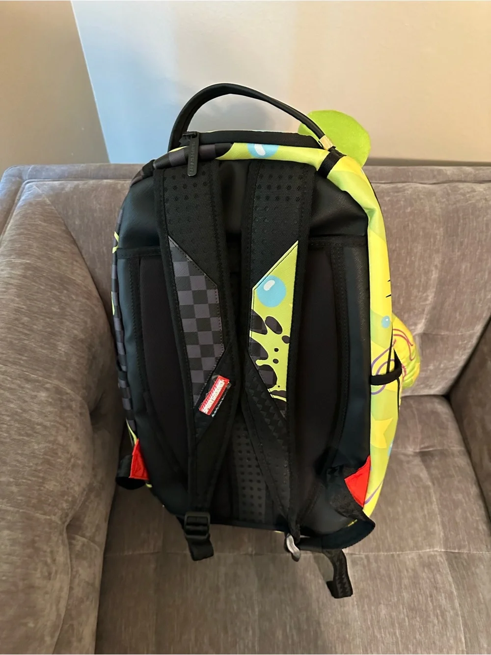 Sprayground Slime Dime Money Bear TEDDYBEAR On Backpack